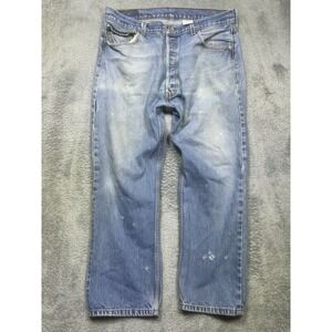 Levis 501XX Jeans Men's 38x30 (FITS 34x28) Blue Button Fly Faded Distressed Fade